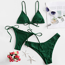 Padded Three Pieces Bikini Swimsuit