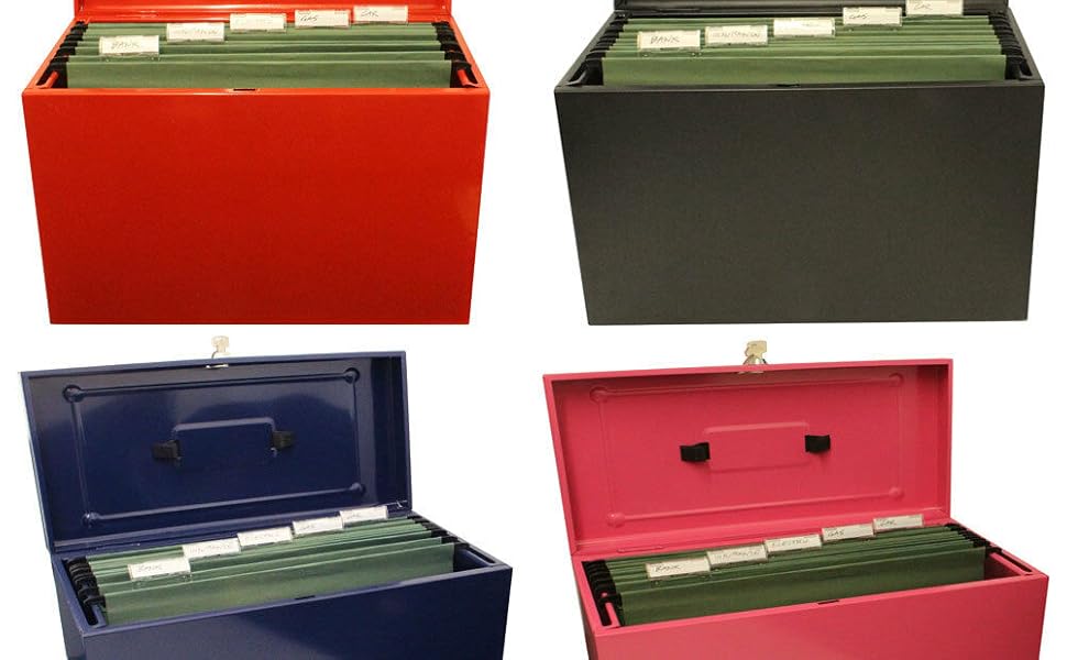 BestDeal Warehouse A4 Metal File Storage Box (Red) Amazon.co.uk