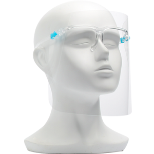 face shield with glasses