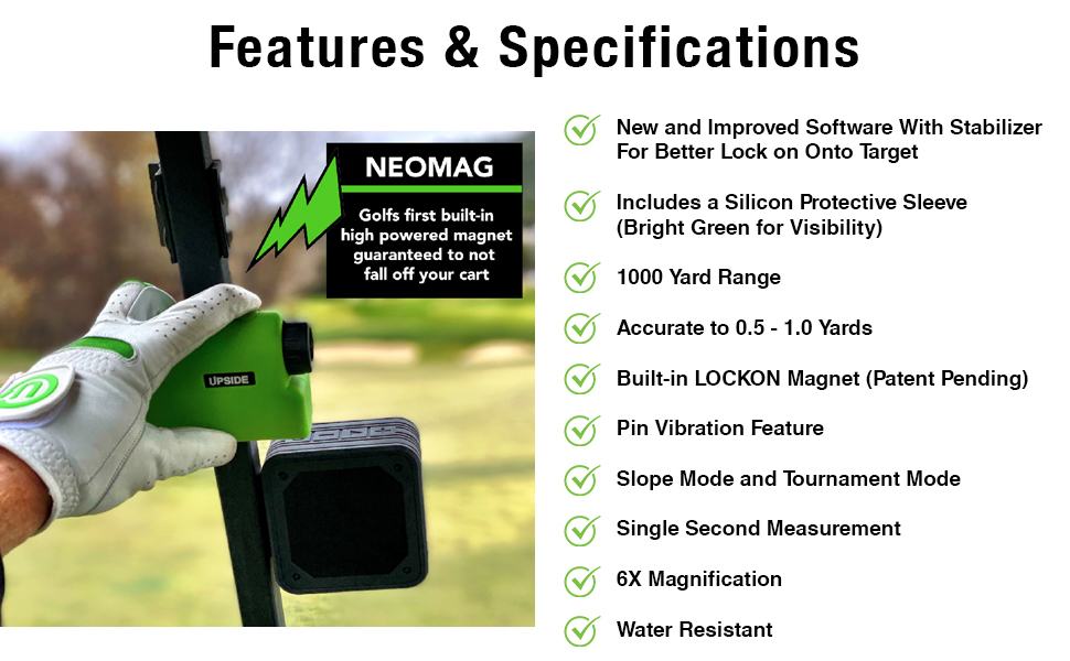 affordable accurate reliable magnet upside rangefinder golf neomag lockon  instant access