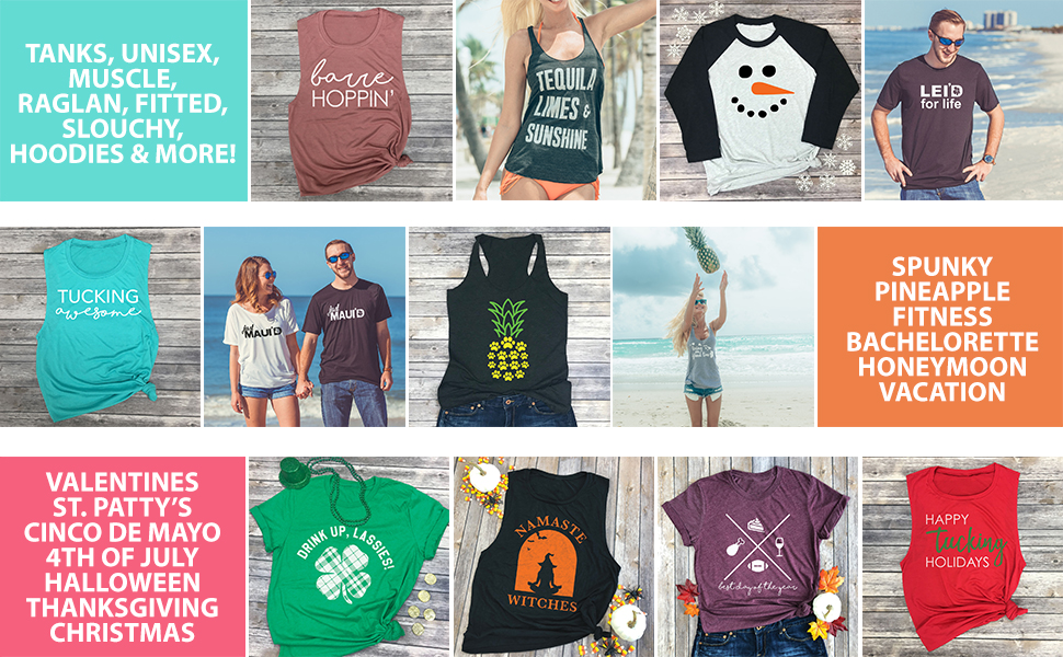 spunky pineapple gifts womens novelty graphic tees premium quality unisex muscle tee tank top