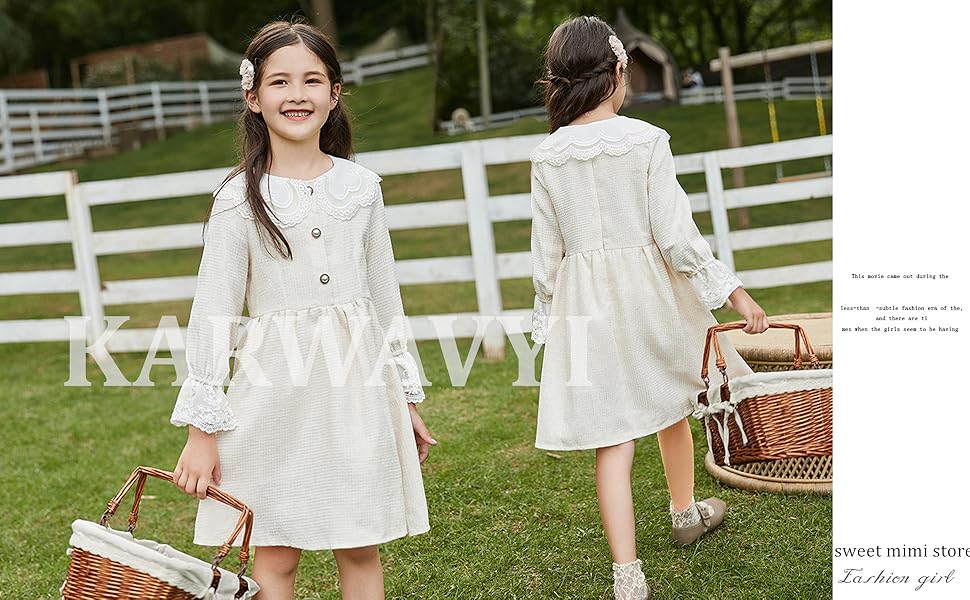 Amazon ガールズ ワンピース 子供服 女の子 女児ワンピース 長袖 丸衿 入学式 結婚式 ワンピース 発表会 結婚式 入園式 普段着 ワンピース チュニック 通販