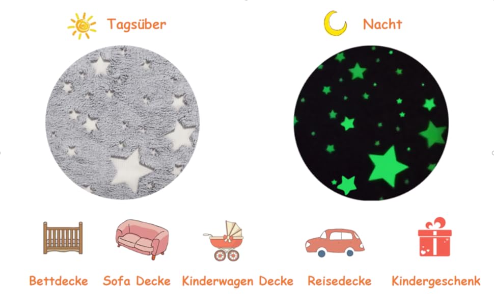Exqline Glow in the Dark Decke Kuscheldecke