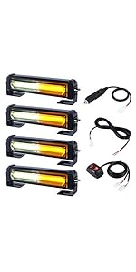 Amber white LED strobe grille light