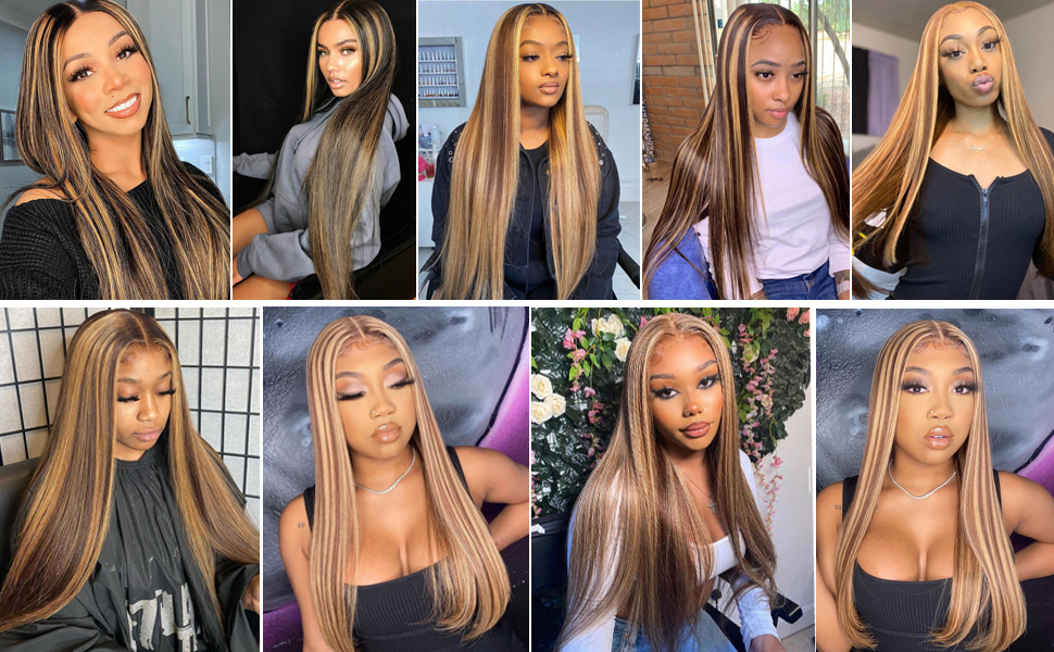 what highlight human hair wig looks like?