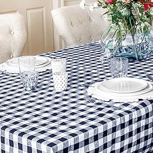 Cotton Rectangle Tablecloth Navy