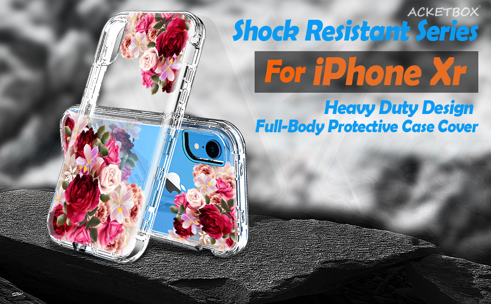 ACKETBOX iPhone Xr Cases with Screen Protector，Heavy Duty