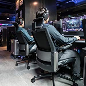 gaming room pc room with ergonomic mesh chair