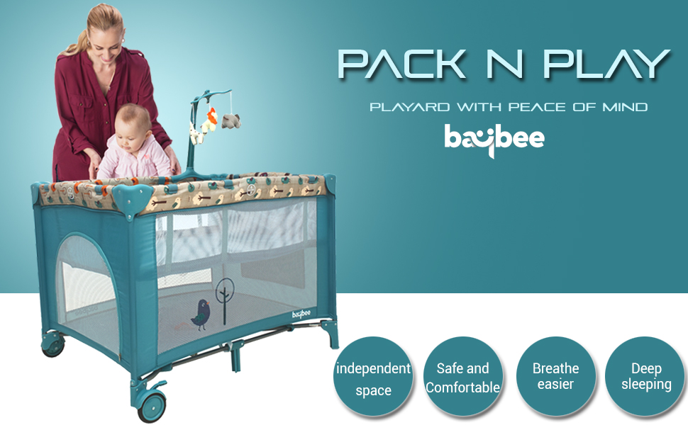 Buy Baybee Pack N Play Baby playpen Playard Cradle, Smart Folding Cot