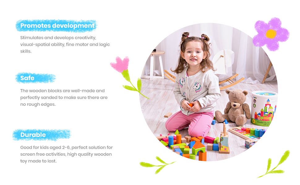 wooden building blocks for todlers children kids preschool education wooden toy blocks non toxic