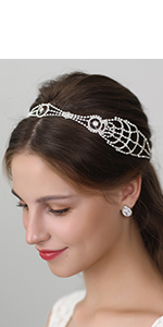 Silver Wedding Headband for Brides