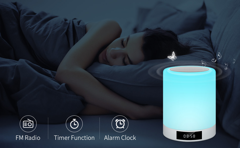 Ranipobo Night Light Bluetooth Speaker, Portable Wireless Speaker Touch