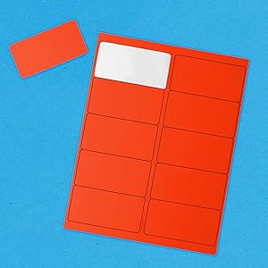 neon red shipping labels