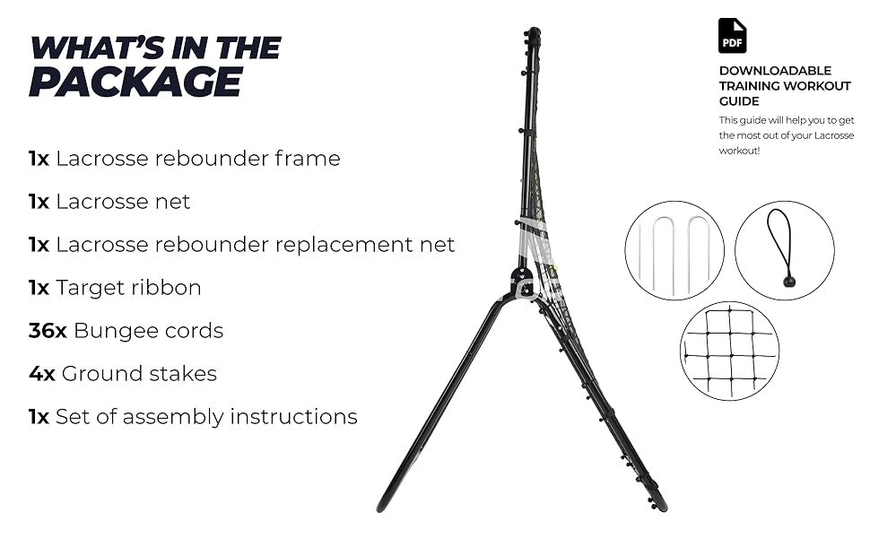 Victorem Lacrosse Rebounder 6x4 Ft. Bounce Back Lacrosse Net, Pitch