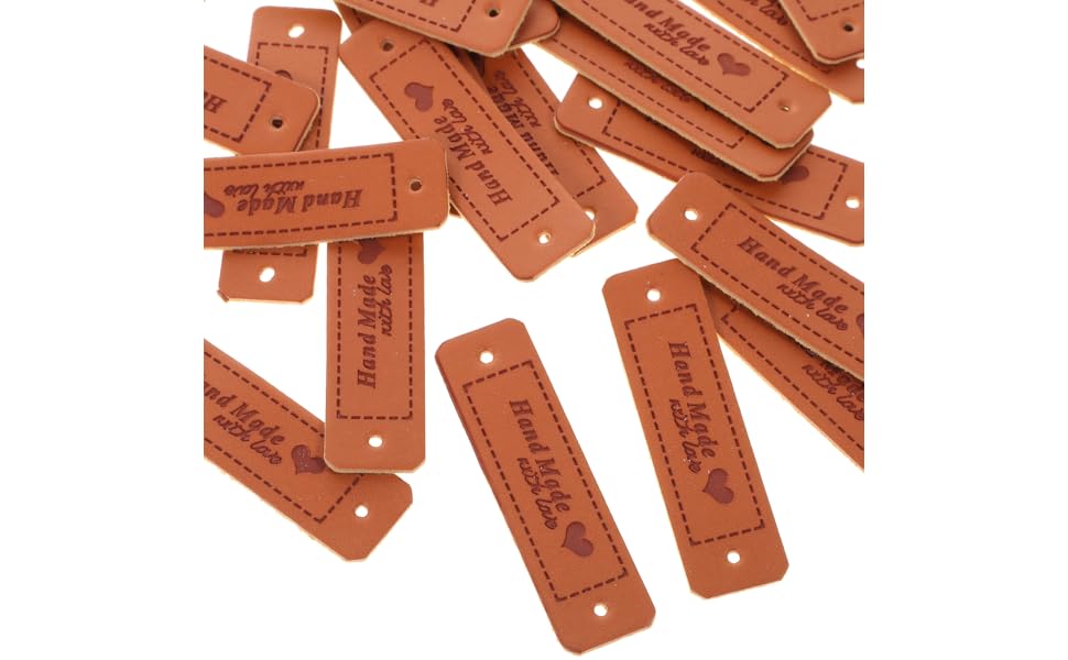 Amazon.co.jp: 30個 レザー ラベル レザー タグ ハンドメイド