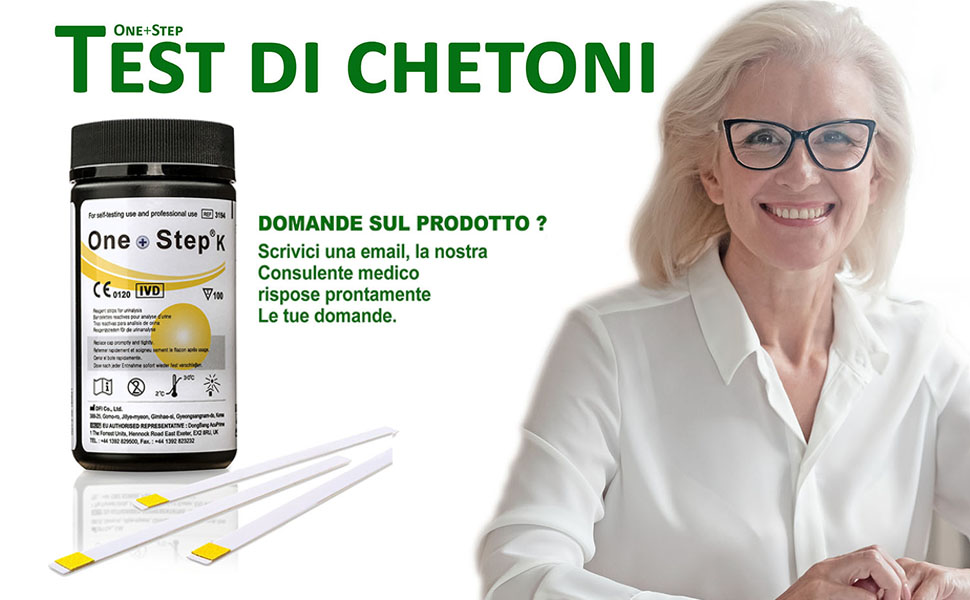 100 Strisce per test chetoni/chetosi urina, strumento per perdita di peso dieta Atkins