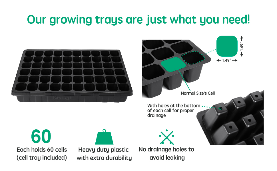 2 Set 60Cell Seed Starter Kit Strong Seed Trays with Humidity Domes