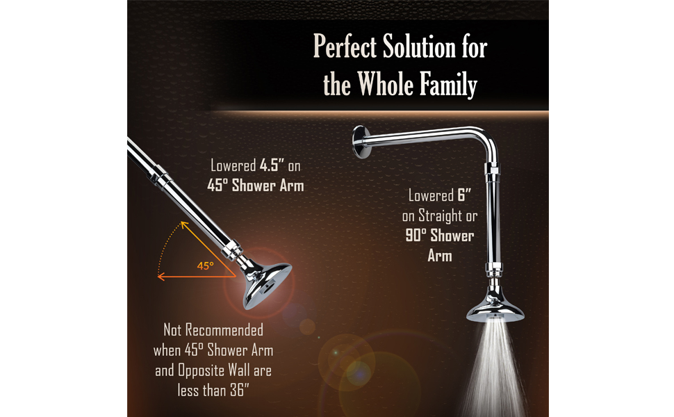 High Sierra's Exclusive All Metal Shower Arm Extension Lowers