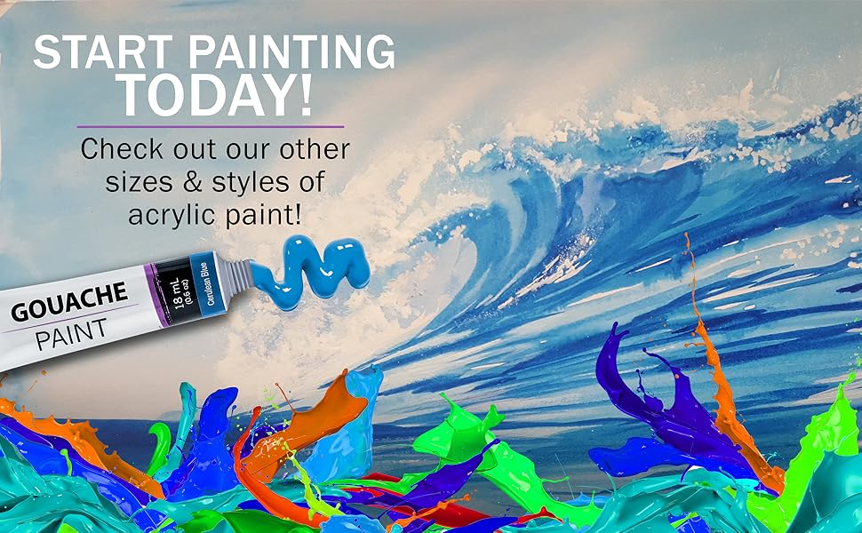 U.S. Art Supply Gouache 18ml 36 Color Professional Paint Tube Colors