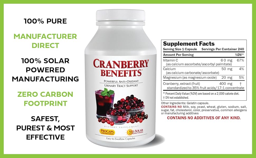 Andrew Lessman Cranberry Benefits 60 Capsules Supports