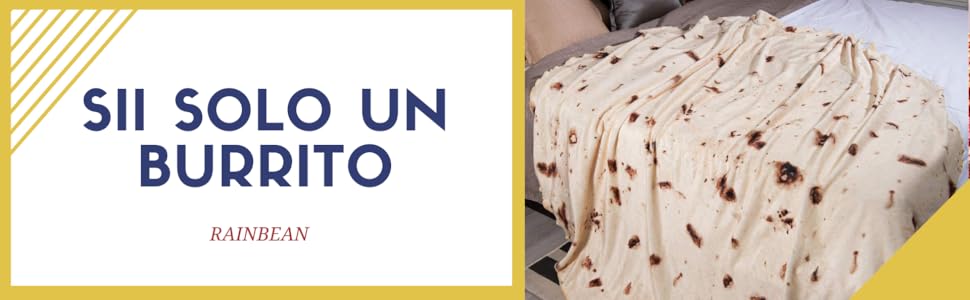 Coperta Burrito Tortilla 180cm - Doppia Faccia, Morbida Flanella, Design Cibo Divertente