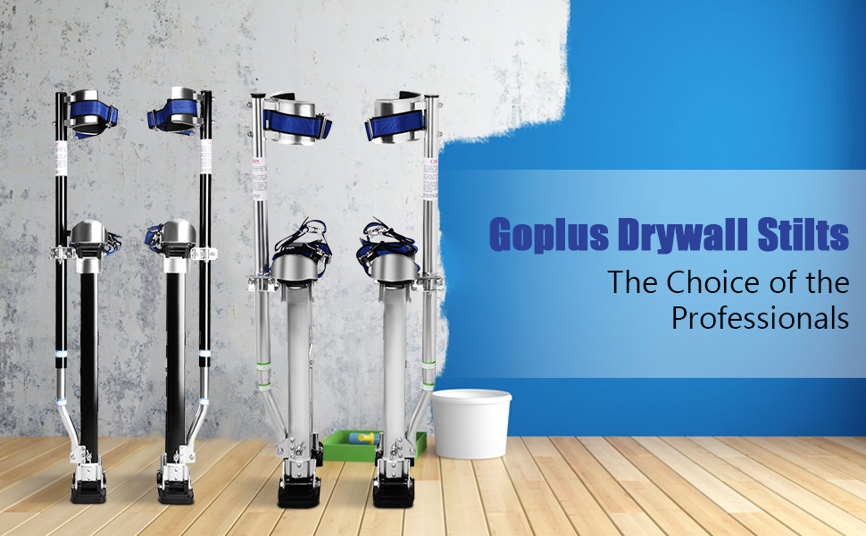 Goplus Drywall Stilts Drywall Lifts Aluminum Tool Stilt for