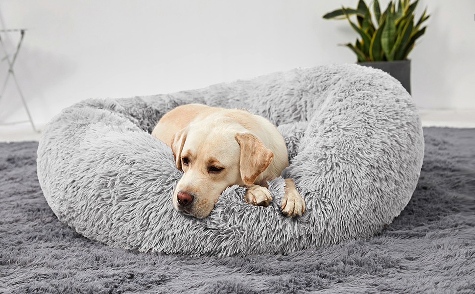 HACHIKITTY Dog Beds Calming Donut Cuddler, Puppy Dog Beds