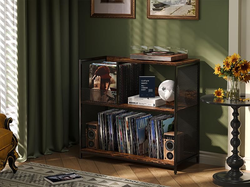 Amazon.com: Huxitocan 3 Tier Record Player Stand Holds Up to