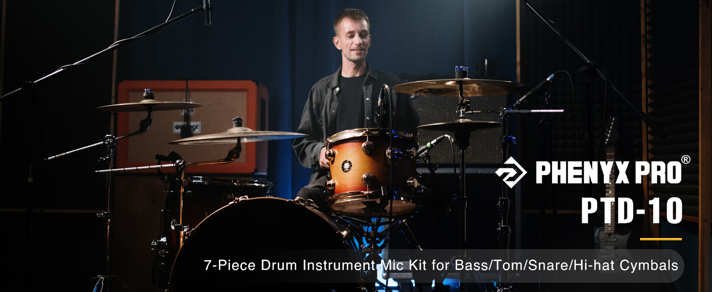 Amazon.com: Phenyx Pro Drum Microphone Kit, 7-Piece Full