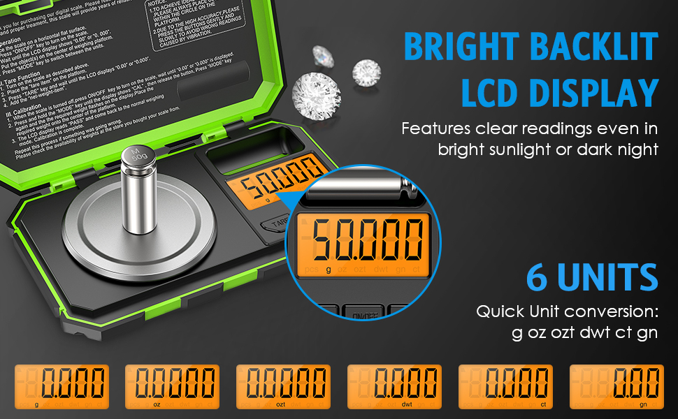 Brifit Digital Pocket Scale, 50g Precision Mini Food Scales, Portable