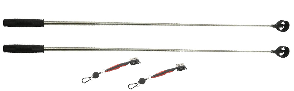 NovelBee 2 Pack of Telescopic Golf Ball Retriever with Automatic Locking Scoop and Cleaning Brush