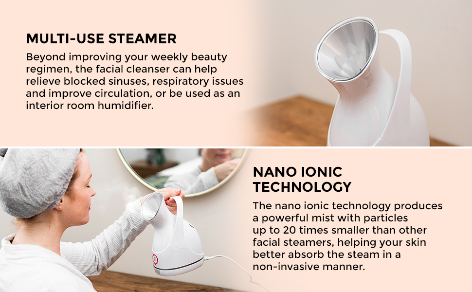 LIVIVO Facial Face Spa Steamer Inhaler With Integrated UltraViolet UV