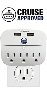 Cruise Power Strip Approved Allowed Non Surge No Outlet USB