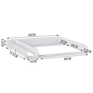 WOLTU Fasciatoio Baby Bianco Fasciatoio Per Cassettiera Comò MDF 80x74.5x8.5cm 15 fasciatoio