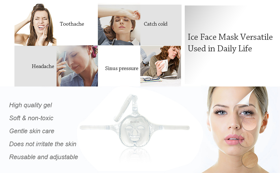 Ice Pack for Face Swelling Cooling Face Mask Facial Injury Hot Cold