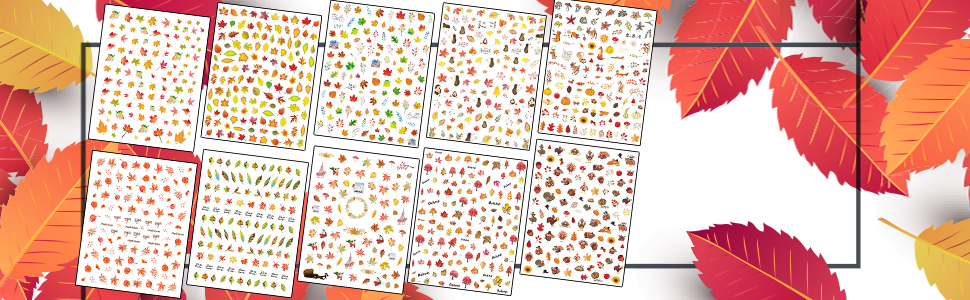 Thanksgiving fall nail stickers decals for nails art