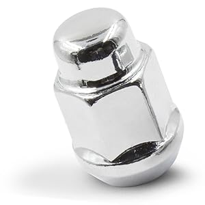 Chrome Closed-End Bulge Acorn Lug Nut 19mm Hex, Cone Seat