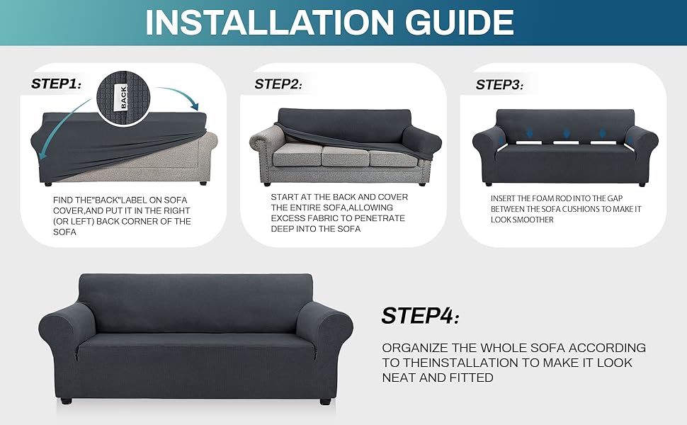 Charcoal Ash Sofacover L/XL/XXL A+6