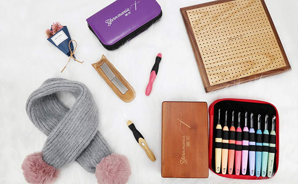 Yarn Mania Premium Blocking Boards for Knitting with Grids Handcrafted Wood Crochet Blocking