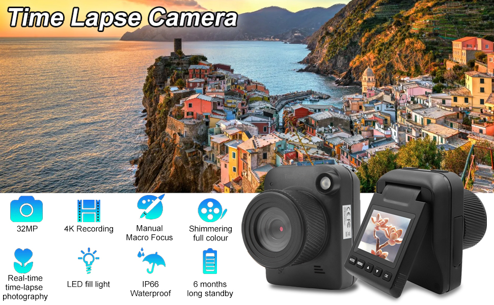 Amazon | TL3000 建設工場気象用 4K 32MP タイムラプスカメラ