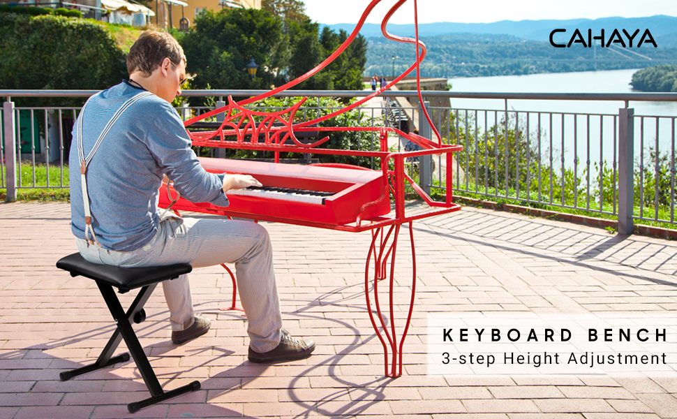 CAHAYA Keyboard Bench XStyle Adjustable Height Piano Bench