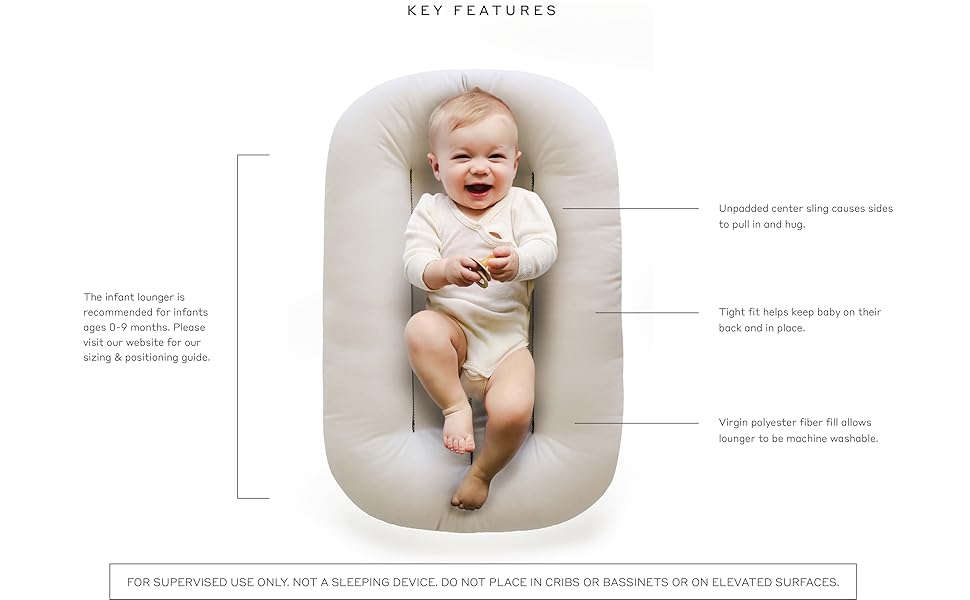 Snuggle Me Organic | Baby Lounger & 3 lounger diagram
