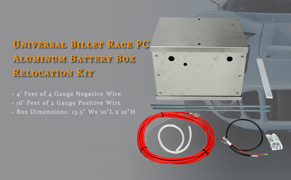 Complete Aluminum Battery Box Relocation Kit Compatible