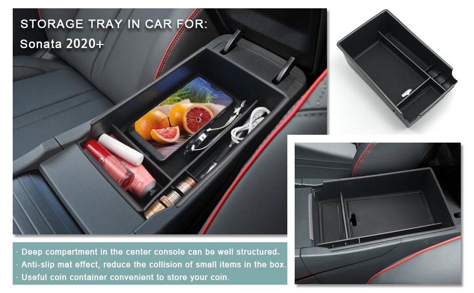 YEE PIN 2020 Sonata Center Console Organizer Tray Sonata Armrest Tray