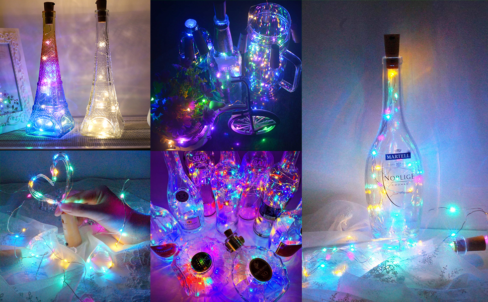 Battery Operated LED Cork Wire Fairy Mini String Lights for Bedroom DIY Party Wedding Gift Decor
