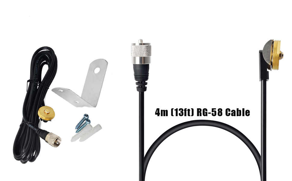 HYS TCJN1 3/8" to 3/4" Hole Mount with NMO Bracket L Shape