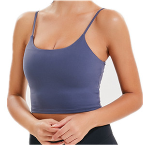 Burpada Women Longline Padded Sports Bra, Strappy Crop Tank Tops Wireless Cami Shirt Fitness Yoga Workout Running 28 Padded Sports Bra