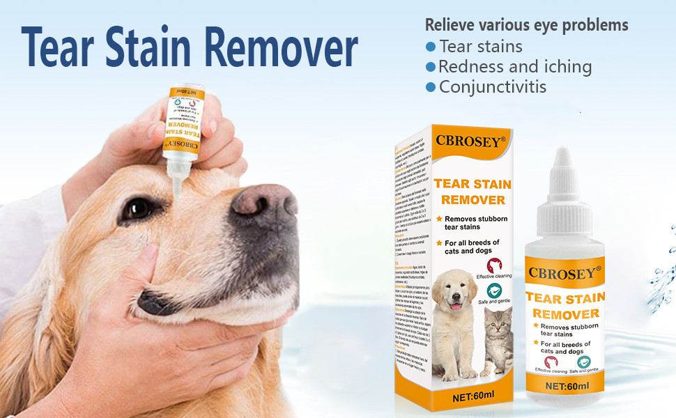 CBROSEY Eye Drops For Dogs,Tear Stain Remover For Dogs, Cat Eye Drops