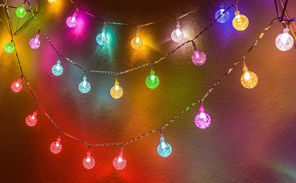 Color Changing Globe String Lights, 16.4Ft 50 LED USB