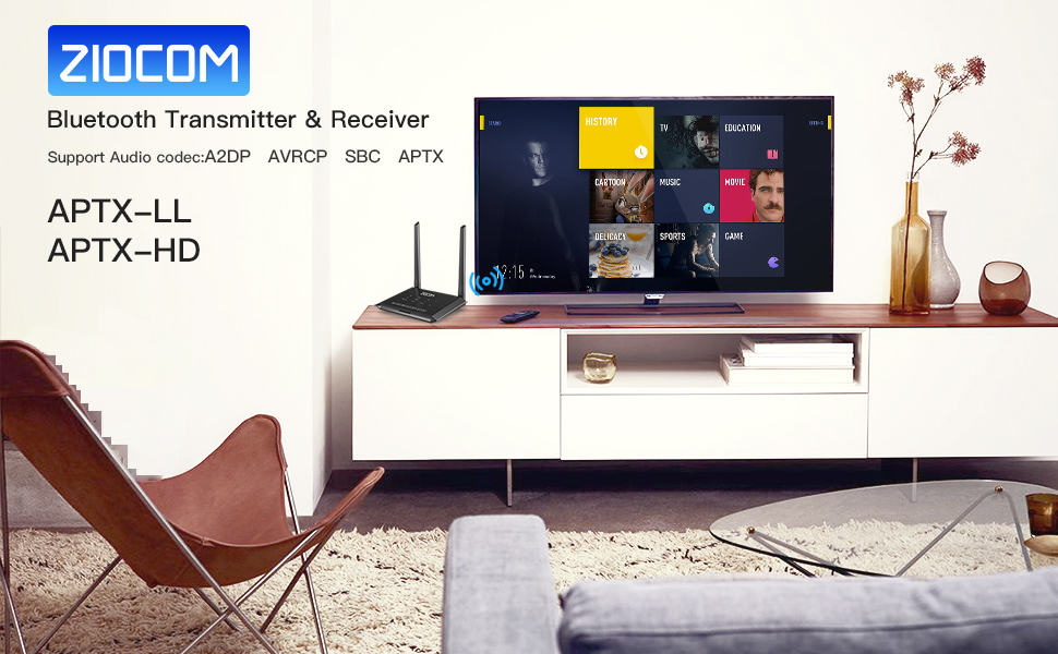 Bluetooth Transmitter Receiver for TV to Bluetooth Headphones, 2